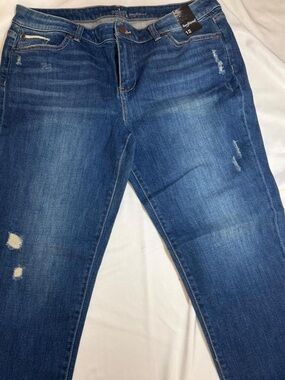 New York & Company Boyfriend Jeans - Blue Distressed